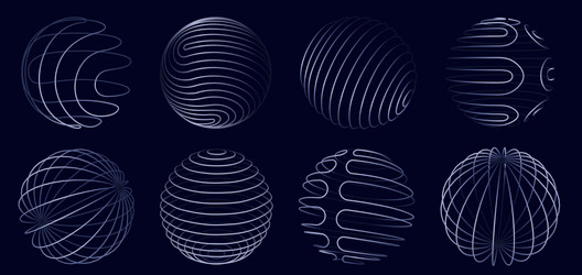 sphere 3d wireframe lines abstract glowing vector image