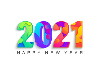 happy 2021 new year abstract greeting card vector image