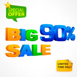 big sale inscription 90 vector image