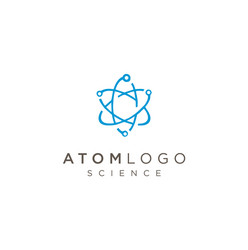 atom logo molecule icon stock vector image