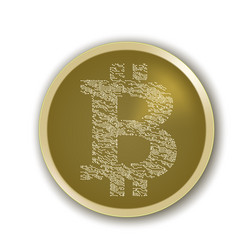 bitcoin coin circuit board style top view vector image