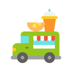 juice truck food flat style icon vector image