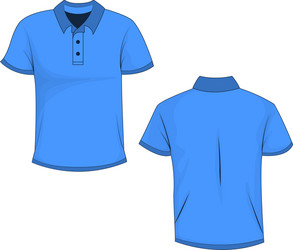 template of front and back view blue polo vector image