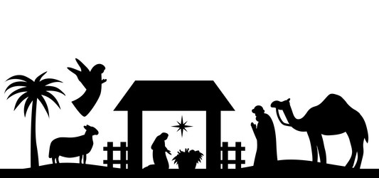 holy night of birth child jesus christ vector image