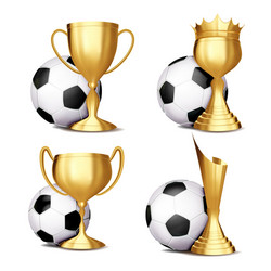 soccer game award set football ball vector image