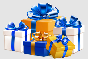 colored gift boxes vector image