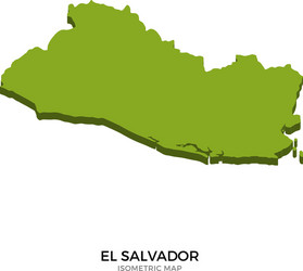 isometric map of el salvador detailed vector image