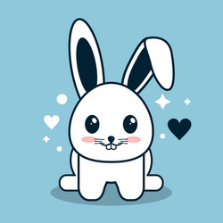 kawaii icon rabbit cartoon design graphic vector image