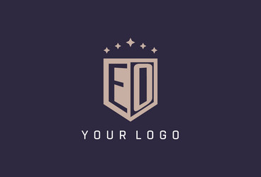 eo initial shield logo icon geometric style design vector image