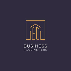 eo initial square logo design modern and luxury vector image