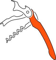 waiter corkscrew icon vector image