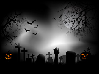 zombie hand in graveyard vector image