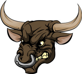 bull mascot character vector image