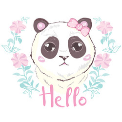 cute panda face icon vector image