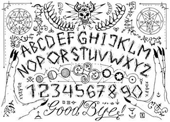 ouija spiritual board design with alphabet magic vector image