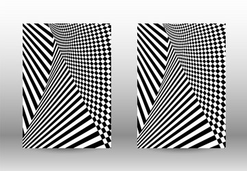 set of abstract patterns with distorted lines vector image