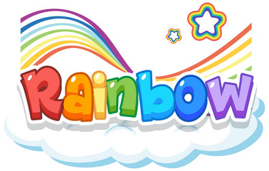 rainbow word logo on the cloud vector image