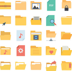 folder icon set every sing can easily modify vector image