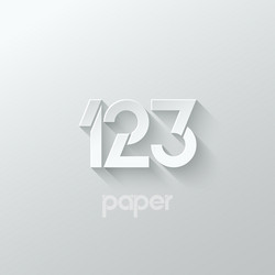 number one 1 two 2 three 3 logo paper set vector image