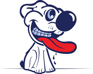 cartoon dog smile face vector image