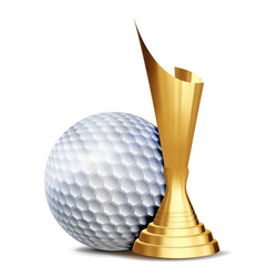 golf game award ball golden cup vector image