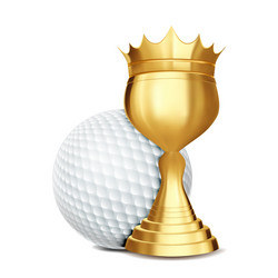 golf award ball golden cup banner vector image