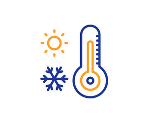 weather thermometer line icon winter snowflake vector image