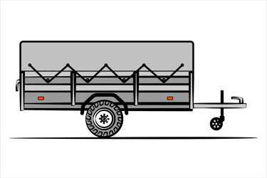 open car trailer with awning vector image