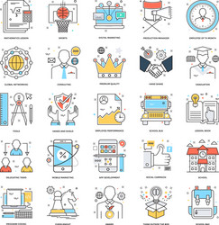 flat color line icons 5 vector image