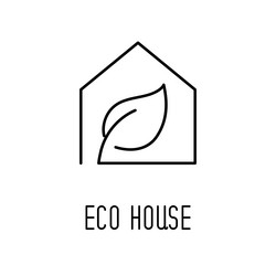 eco house line icon concept outline sign vector image