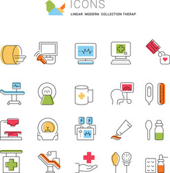 set line icons therapy vector image