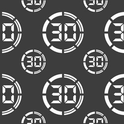 30 second stopwatch icon sign seamless pattern vector image