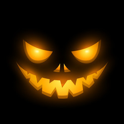 halloween scary illuminated face in the dark vector image