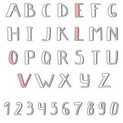 hand drawn cute alphabet comic cartoon font vector image