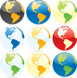 world globes vector image