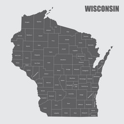 wisconsin counties map vector image