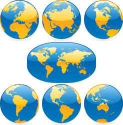 world globes and map vector image