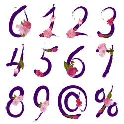 figures and signs with spring flowers vector image