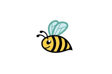 creative cute fat bee logo vector image