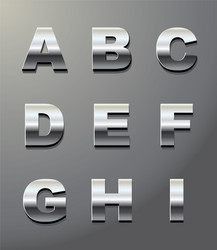 shiny metal letters vector image