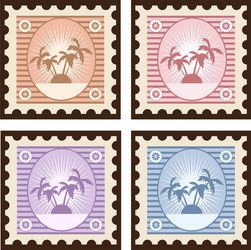 old stamps vector image