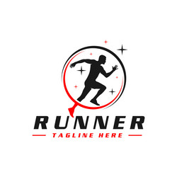 running sport logo design vector image