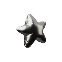 3d inflatable five-pointed star in chrome silver vector image