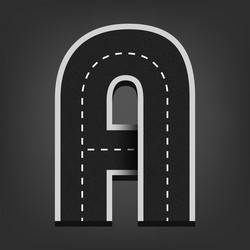 a letter road font vector image