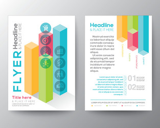 isometric shape design brochure flyer layout vector image