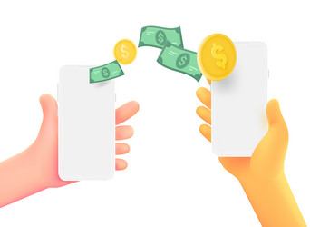 money transfer using smartphones concept minimal vector image