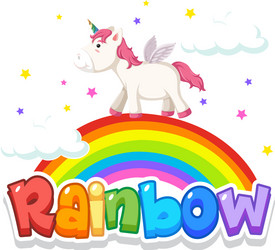 font design for word rainbow vector image