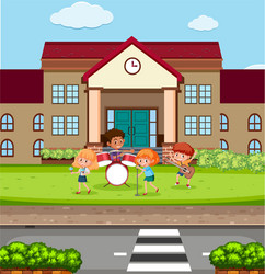 student band playing at school vector image