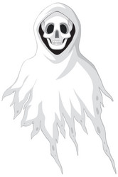 white scary ghost isolated vector image