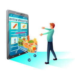 online grocery shopping flat vector image